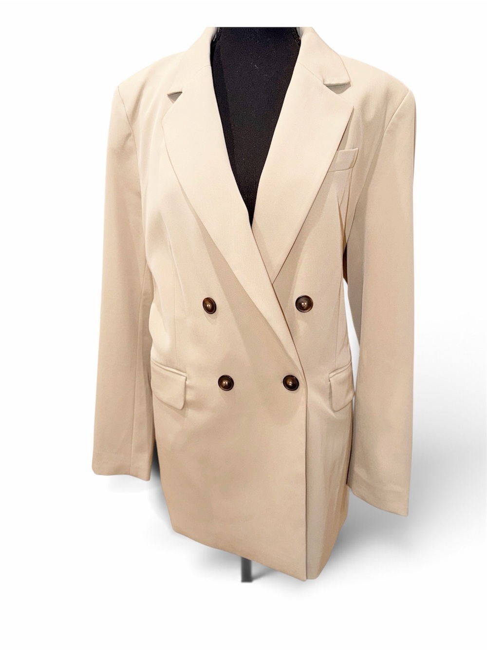 H&M cream double breasted blazer